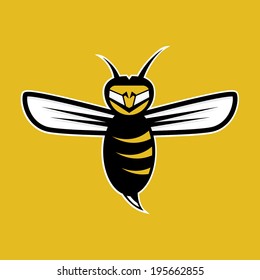 aggressive bee or wasp mascot
