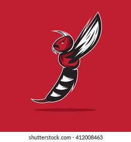 aggressive bee or wasp mascot vector design template