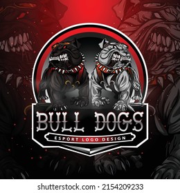 Aggressive Bull Dogs Esport gaming mascot logo as a character design template