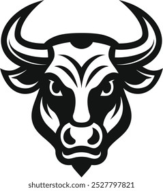 Aggressive Bull Face Silhouette Vektor, Kann für Logo verwendet werden
