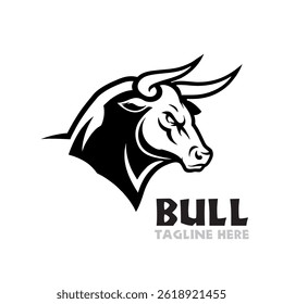Aggressive Bull Head Logo for Branding