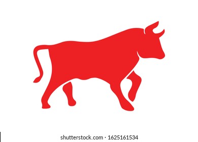 Aggressive Bull Silhouette logo design