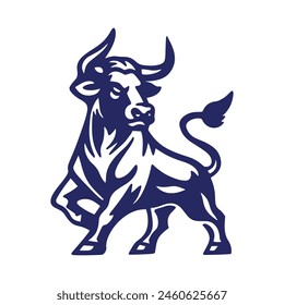 Aggressive bull. silhouette of a bull. vector illustration on white background