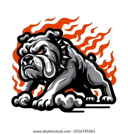 aggressive bulldog illustration vector style