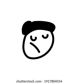 Aggressive Cartoon With Angry Expression. Vector Illustration Isolated On White Background
