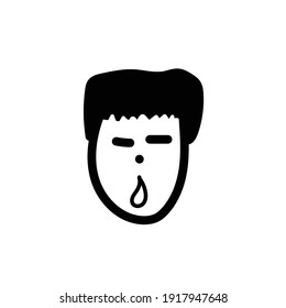 Aggressive Cartoon With Angry Expression. Vector Illustration Isolated On White Background
