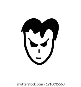 Aggressive Cartoon With Angry Expression. Vector Illustration Isolated On White Background