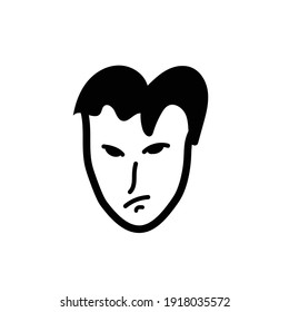 Aggressive Cartoon With Angry Expression. Vector Illustration Isolated On White Background