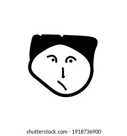 Aggressive Cartoon With Angry Expression. Vector Illustration Isolated On White Background