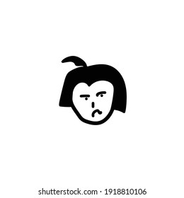 Aggressive Cartoon With Angry Expression. Vector Illustration Isolated On White Background
