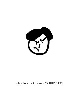 Aggressive Cartoon With Angry Expression. Vector Illustration Isolated On White Background