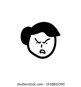 Aggressive Cartoon With Angry Expression. Vector Illustration Isolated On White Background