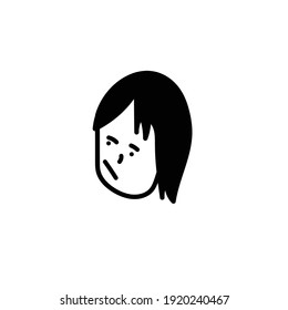 Aggressive Cartoon With Angry Expression. Vector Illustration Isolated On White Background