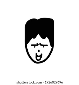 Aggressive Cartoon With Angry Expression. Vector Illustration Isolated On White Background