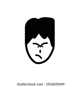 Aggressive Cartoon With Angry Expression. Vector Illustration Isolated On White Background