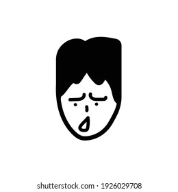 Aggressive Cartoon With Angry Expression. Vector Illustration Isolated On White Background