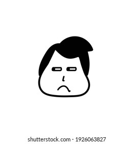 Aggressive Cartoon With Angry Expression. Vector Illustration Isolated On White Background