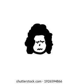 Aggressive Cartoon With Angry Expression. Vector Illustration Isolated On White Background