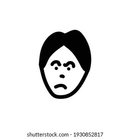 Aggressive Cartoon With Angry Expression. Vector Illustration Isolated On White Background