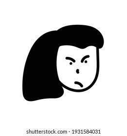 Aggressive Cartoon With Angry Expression. Vector Illustration Isolated On White Background