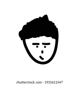 Aggressive Cartoon With Angry Expression. Vector Illustration Isolated On White Background