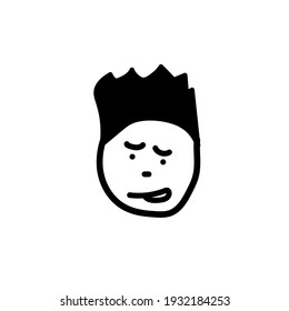 Aggressive Cartoon With Angry Expression. Vector Illustration Isolated On White Background