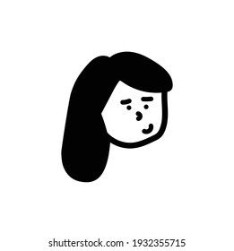 Aggressive Cartoon With Angry Expression. Vector Illustration Isolated On White Background