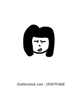 Aggressive Cartoon With Angry Expression. Vector Illustration Isolated On White Background