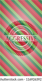 Aggressive christmas colors style badge.