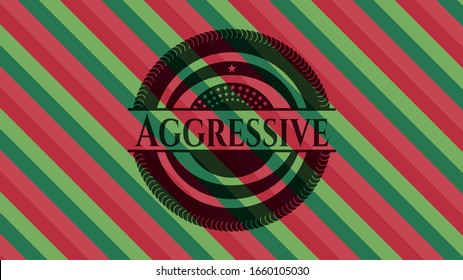 Aggressive christmas emblem background. Vector Illustration. Detailed.