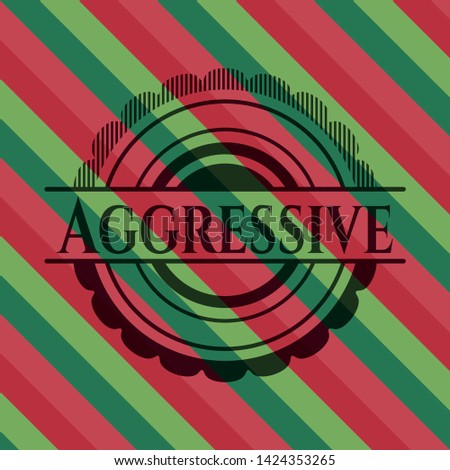 Aggressive christmas emblem background. Vector Illustration. Detailed.