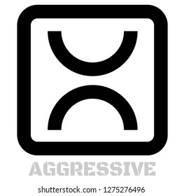 Aggressive concept icon on white