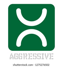 Aggressive concept icon on white
