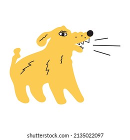 Aggressive dog. Hand drawn vector illustration on white background.