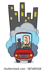 An aggressive driver speeds through the city