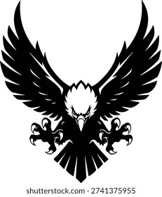 Aggressive Eagle Mascot Logo Vector - Fierce Bald Eagle with Talons Out and Spread Wings Illustration