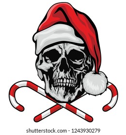 aggressive emblem with christmas skull, grunge vintage design t shirts