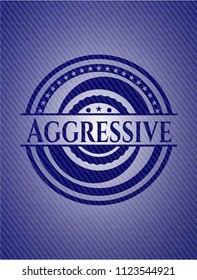Aggressive emblem with denim texture
