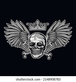 
aggressive emblem with skull,grunge vintage design t shirts