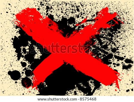 aggressive gesture made by paint knife -vector