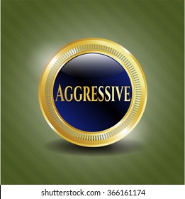 Aggressives goldglänzendes Emblem