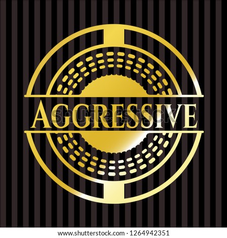 Aggressive gold shiny emblem