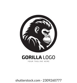 Aggressive Gorilla Mascot and minimal logo icon vector template