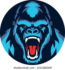 Aggressive Gorilla Roaring Logo Design Stock Vector (Royalty Free ...