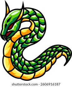 Aggressive Green Dragon Snake Design