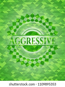 Aggressive green mosaic emblem