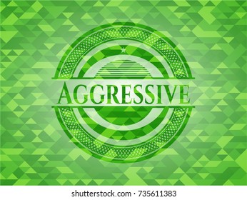 Aggressive green mosaic emblem