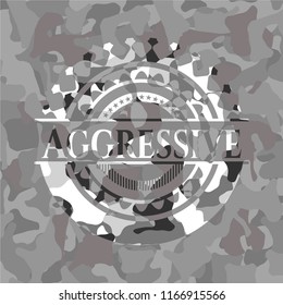 Aggressive grey camo emblem