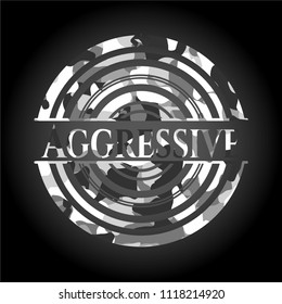 Aggressive grey camouflage emblem