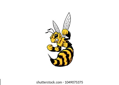 Aggressive Hornet with its String Mascot Design 